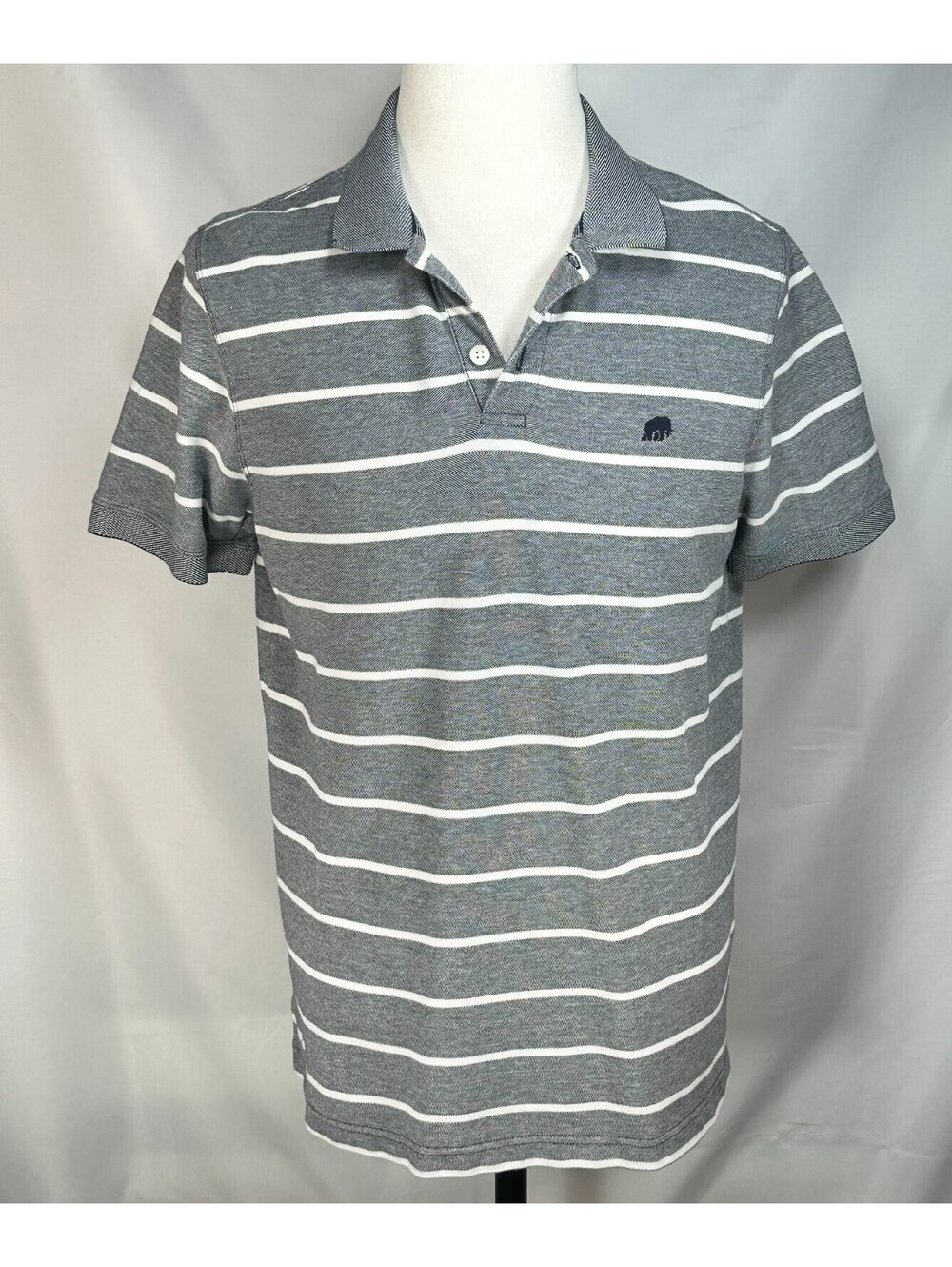 Banana Republic 1/4 Button 100% Cotton Polo Shirt Gray Men L